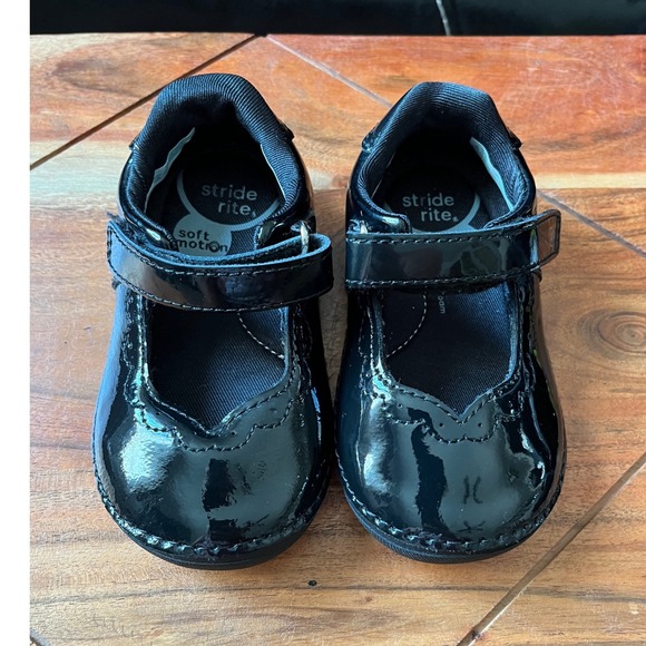 Stride Rite Black Patent Leather Mary Janes Shoes Toddler Girls 5.5W - Picture 1 of 11